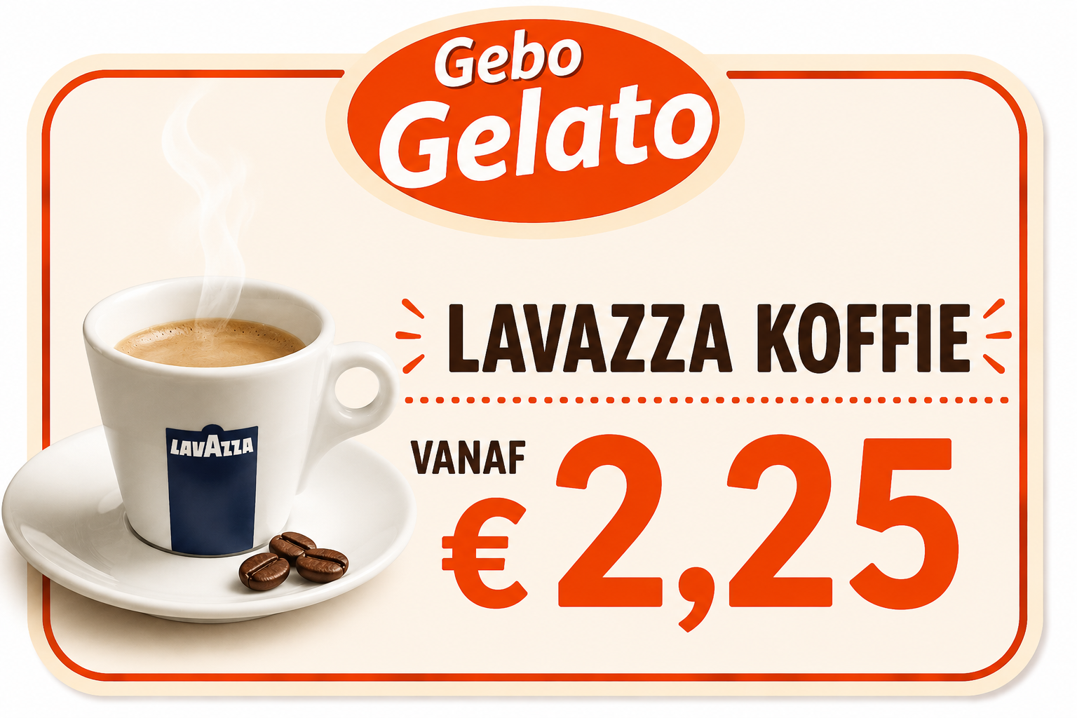 Lavazza koffie bij Gebo Gelato Zeewolde vanaf €2,25