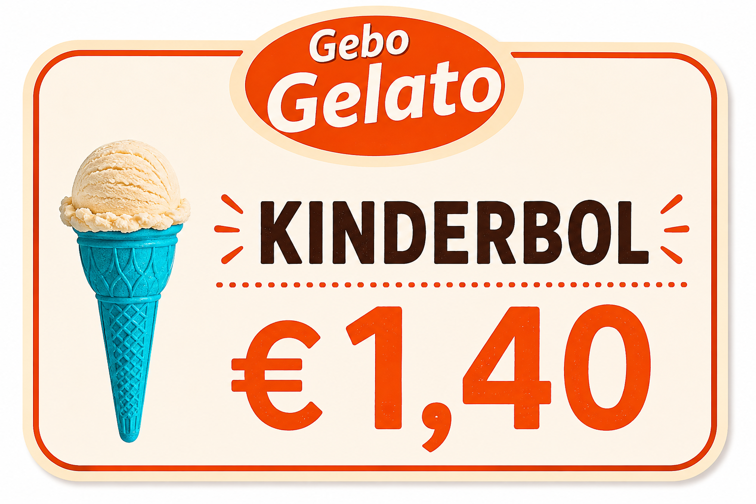 Kinderijsje bij Gebo Gelato ijssalon Zeewolde